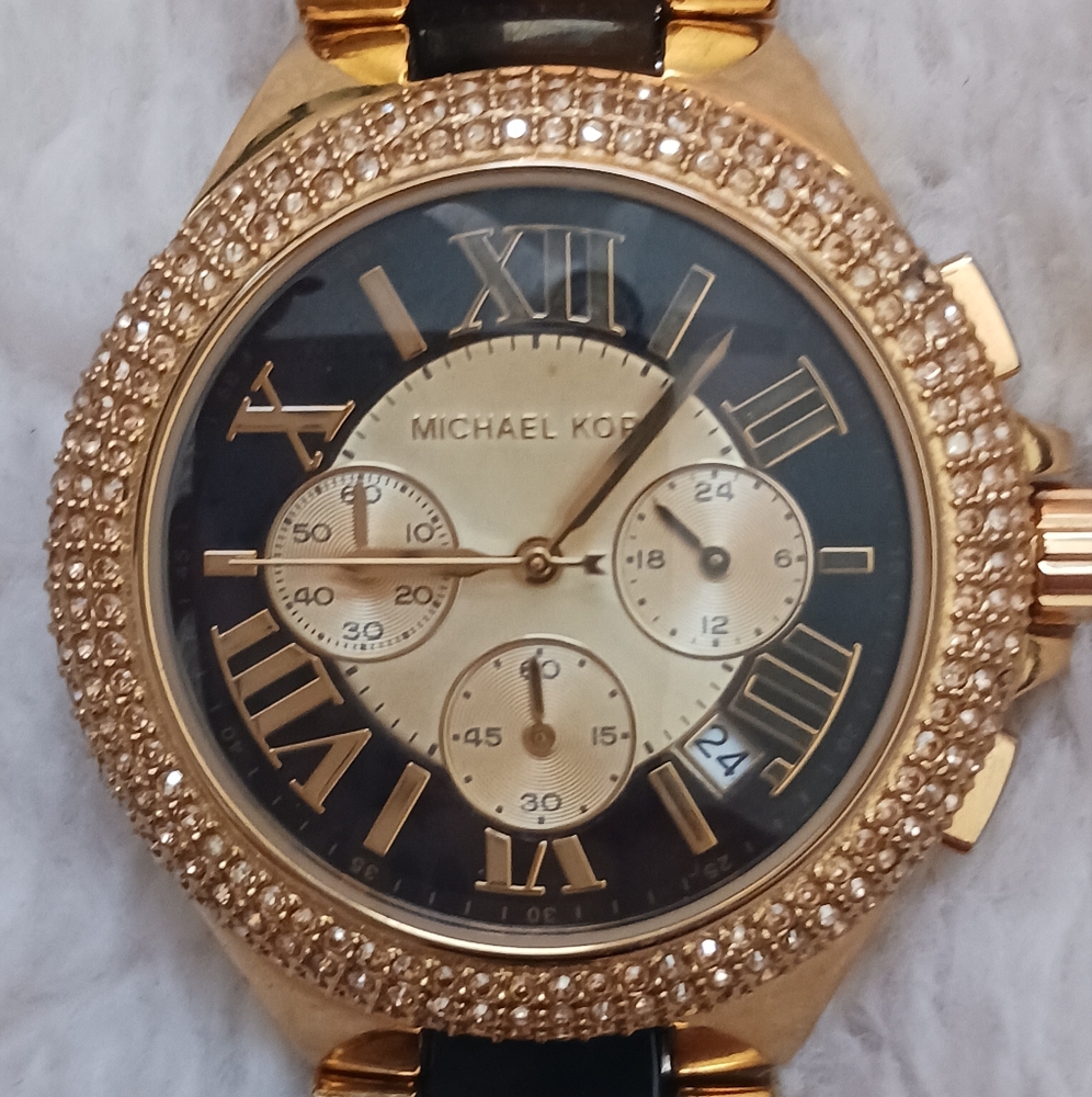 Michael Kors Gold and Black Chronograph Watch